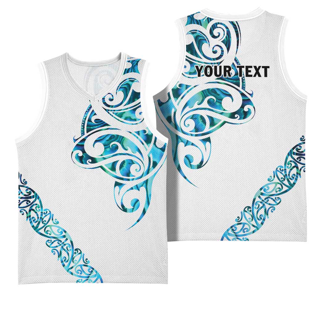 All White Maori Tribal Tattoo Personalised Basketball Jersey Polynesian Style LT9 - Polynesian Pride