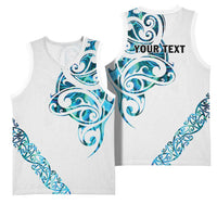 All White Maori Tribal Tattoo Personalised Basketball Jersey Polynesian Style LT9 - Polynesian Pride