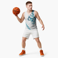 All White Maori Tribal Tattoo Personalised Basketball Jersey Polynesian Style LT9 - Polynesian Pride