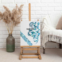 All White Maori Tribal Tattoo Personalised Canvas Wall Art Polynesian Style
