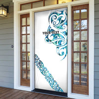All White Maori Tribal Tattoo Personalised Door Cover Polynesian Style LT9 - Polynesian Pride