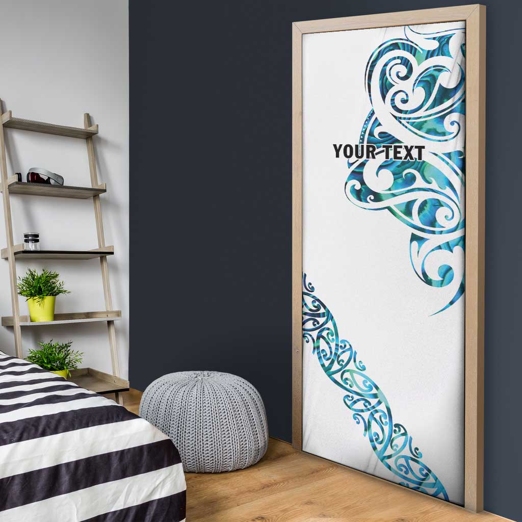 All White Maori Tribal Tattoo Personalised Door Cover Polynesian Style LT9 - Polynesian Pride