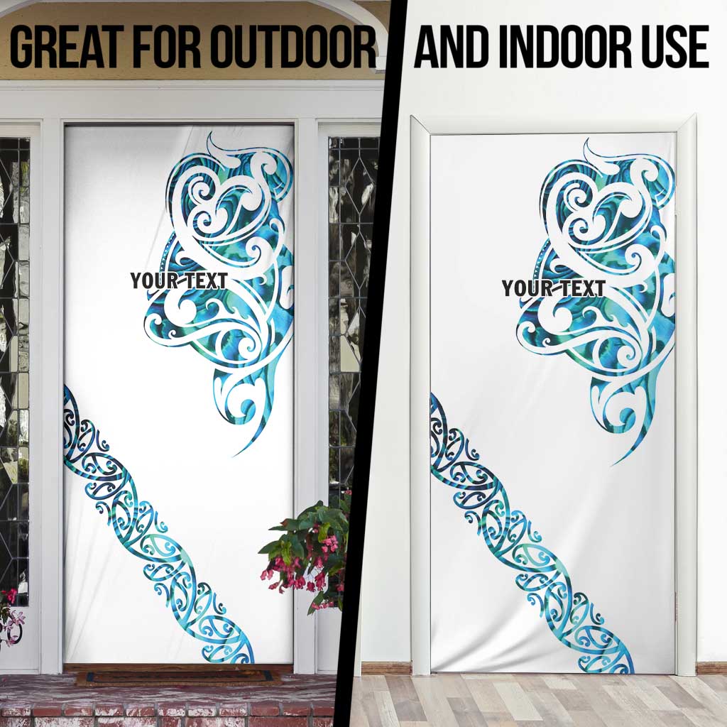 All White Maori Tribal Tattoo Personalised Door Cover Polynesian Style LT9 - Polynesian Pride
