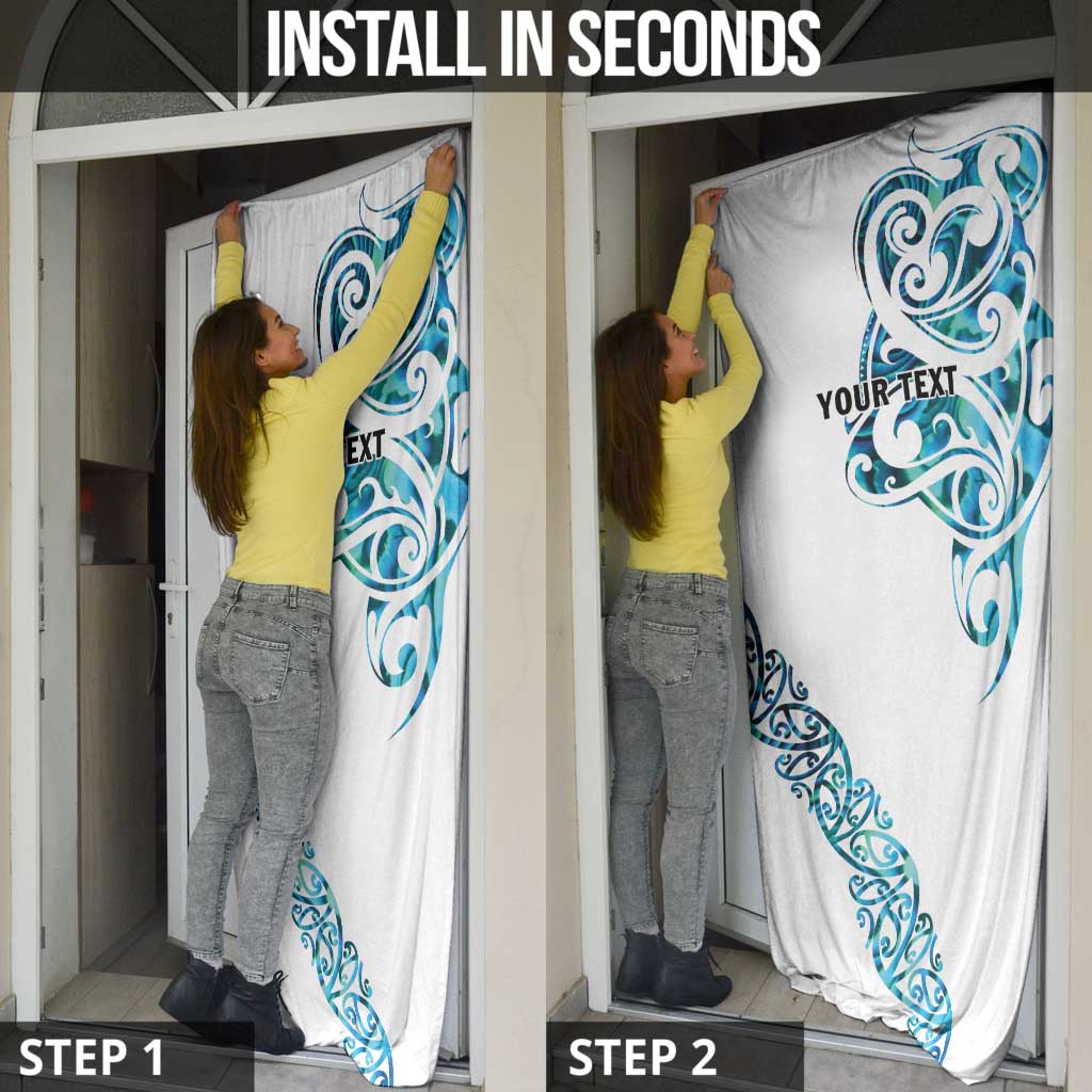 All White Maori Tribal Tattoo Personalised Door Cover Polynesian Style LT9 - Polynesian Pride