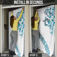 All White Maori Tribal Tattoo Personalised Door Cover Polynesian Style LT9 - Polynesian Pride