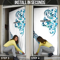 All White Maori Tribal Tattoo Personalised Door Cover Polynesian Style LT9 - Polynesian Pride