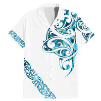 All White Maori Tribal Tattoo Personalised Family Matching Mermaid Dress and Hawaiian Shirt Polynesian Style LT9 Dad's Shirt - Short Sleeve White - Polynesian Pride