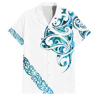 All White Maori Tribal Tattoo Personalised Family Matching Summer Maxi Dress and Hawaiian Shirt Polynesian Style LT9 Dad's Shirt - Short Sleeve White - Polynesian Pride