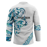 All White Maori Tribal Tattoo Personalised Hockey Jersey Polynesian Style LT9 - Polynesian Pride