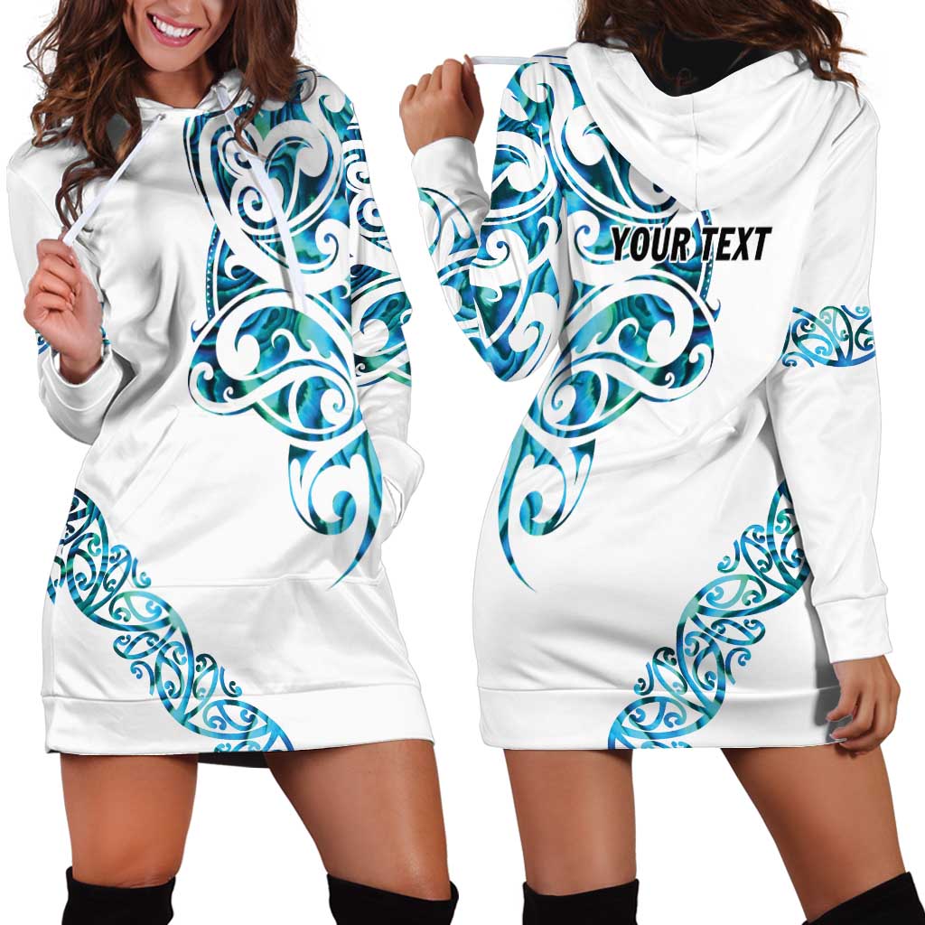 All White Maori Tribal Tattoo Personalised Hoodie Dress Polynesian Style