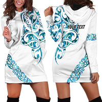 All White Maori Tribal Tattoo Personalised Hoodie Dress Polynesian Style