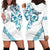 All White Maori Tribal Tattoo Personalised Hoodie Dress Polynesian Style