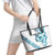 All White Maori Tribal Tattoo Personalised Leather Tote Bag Polynesian Style