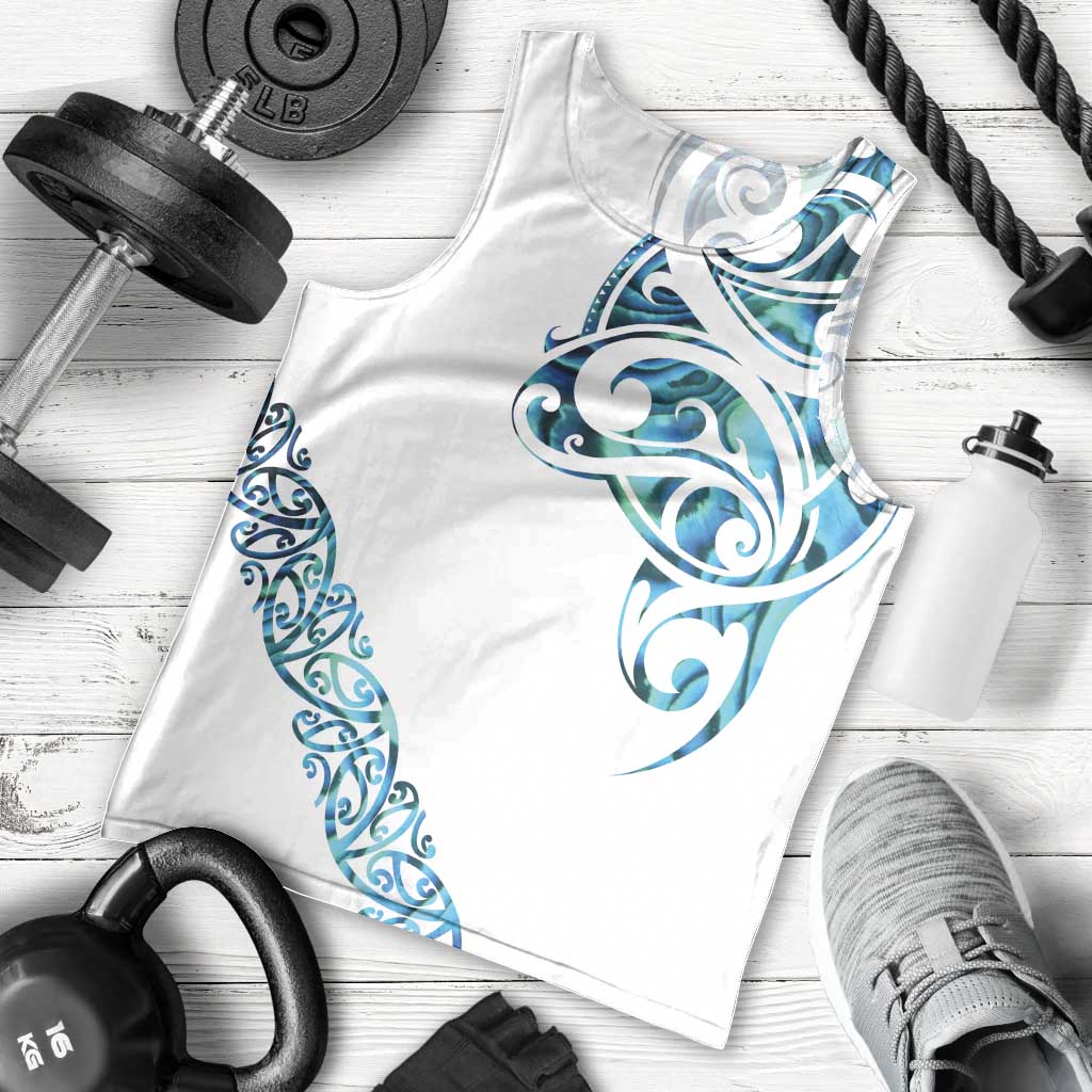 All White Maori Tribal Tattoo Personalised Men Tank Top Polynesian Style