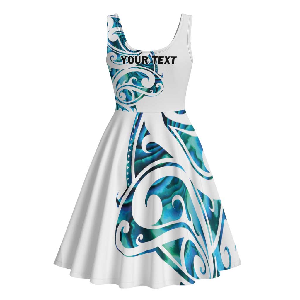 All White Maori Tribal Tattoo Personalised Midi Dress Polynesian Style - Polynesian Pride