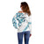 All White Maori Tribal Tattoo Personalised Off Shoulder Sweater Polynesian Style