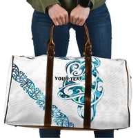 All White Maori Tribal Tattoo Personalised Travel Bag Polynesian Style - Polynesian Pride