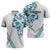 All White Maori Tribal Tattoo Personalised Zipper Polo Shirt Polynesian Style - Polynesian Pride