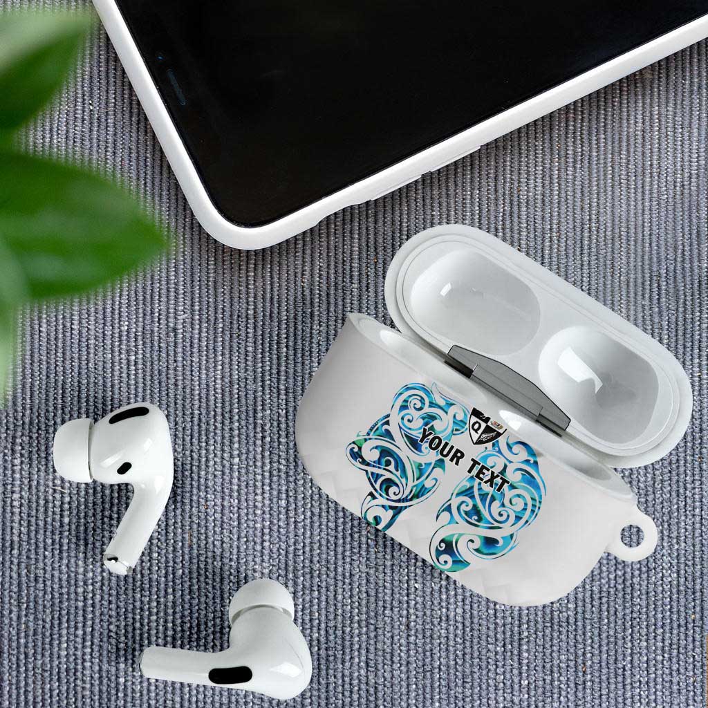 Queensland Maori Kiwi Personalised AirPods Case Ma Kakariki Papua Shell Maori Tribal Tattoo - Polynesian Pride