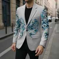 Queensland Maori Kiwi Personalised Blazer Ma Kakariki Papua Shell Maori Tribal Tattoo - Polynesian Pride