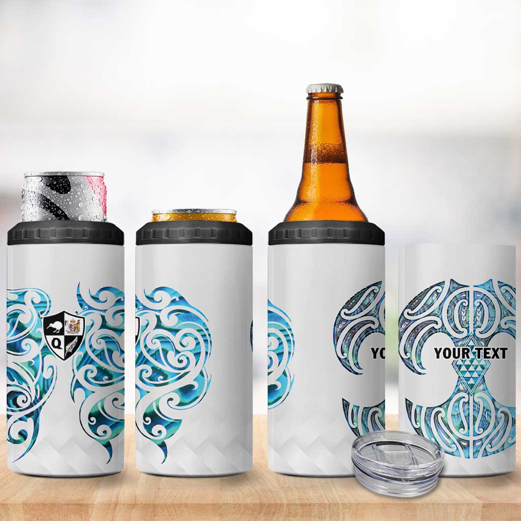 Queensland Maori Kiwi Personalised 4 in 1 Can Cooler Tumbler Ma Kakariki Papua Shell Maori Tribal Tattoo LT9 - Polynesian Pride