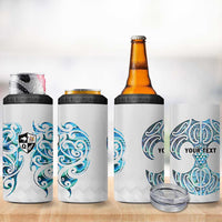 Queensland Maori Kiwi Personalised 4 in 1 Can Cooler Tumbler Ma Kakariki Papua Shell Maori Tribal Tattoo LT9 - Polynesian Pride