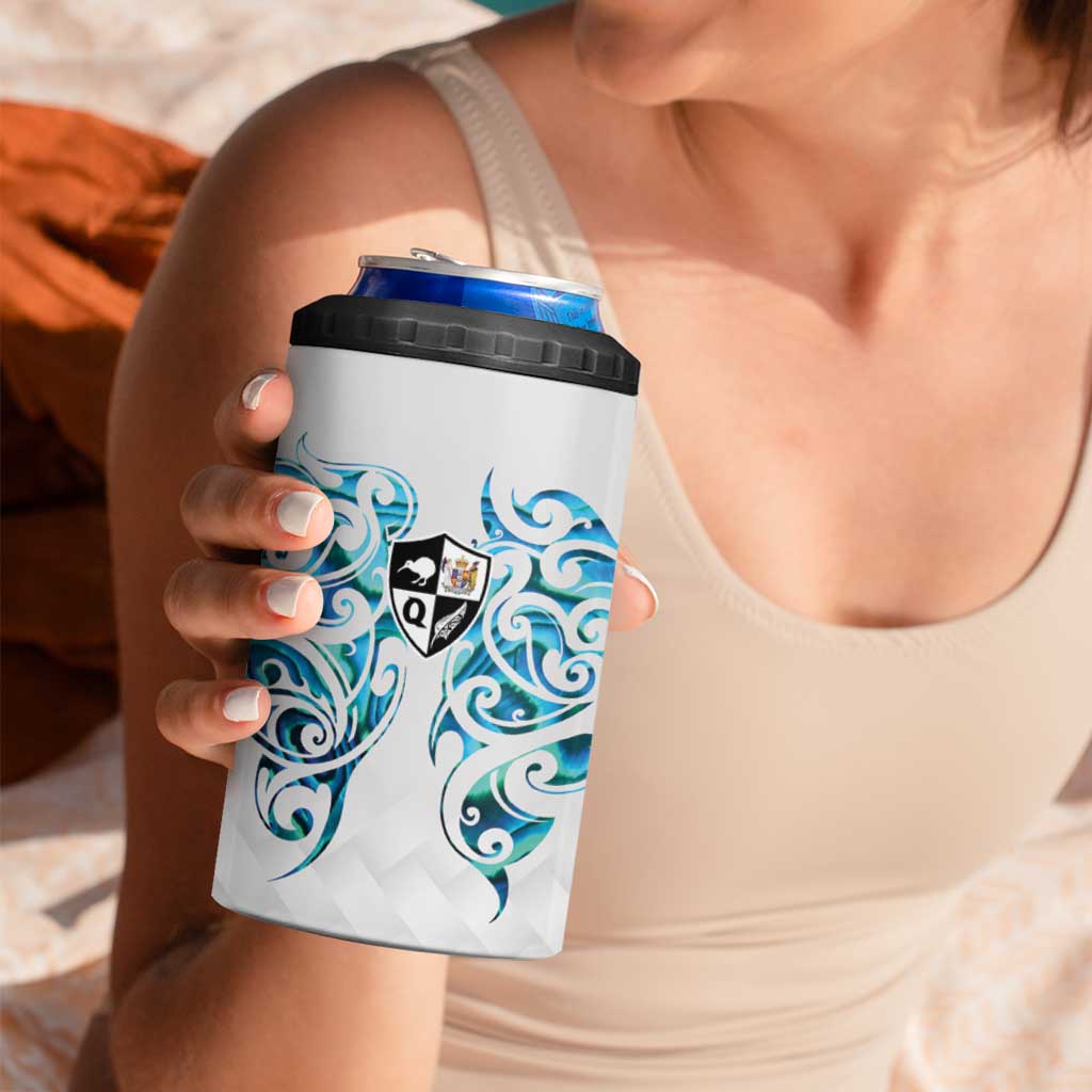 Queensland Maori Kiwi Personalised 4 in 1 Can Cooler Tumbler Ma Kakariki Papua Shell Maori Tribal Tattoo LT9 - Polynesian Pride