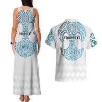 Queensland Maori Kiwi Personalised Couples Matching Tank Maxi Dress and Hawaiian Shirt Ma Kakariki Papua Shell Maori Tribal Tattoo LT9 - Polynesian Pride