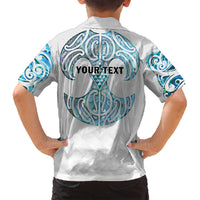 Queensland Maori Kiwi Personalised Family Matching Off Shoulder Short Dress and Hawaiian Shirt Ma Kakariki Papua Shell Maori Tribal Tattoo LT9 - Polynesian Pride
