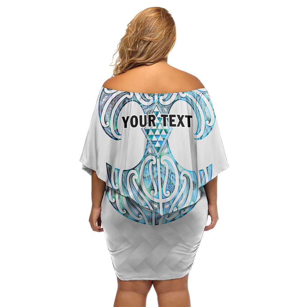 Queensland Maori Kiwi Personalised Family Matching Off Shoulder Short Dress and Hawaiian Shirt Ma Kakariki Papua Shell Maori Tribal Tattoo LT9 - Polynesian Pride