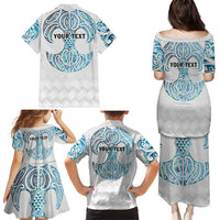 Queensland Maori Kiwi Personalised Family Matching Puletasi and Hawaiian Shirt Ma Kakariki Papua Shell Maori Tribal Tattoo LT9 - Polynesian Pride