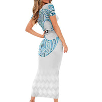 Queensland Maori Kiwi Personalised Family Matching Short Sleeve Bodycon Dress and Hawaiian Shirt Ma Kakariki Papua Shell Maori Tribal Tattoo LT9 - Polynesian Pride