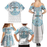 Queensland Maori Kiwi Personalised Family Matching Summer Maxi Dress and Hawaiian Shirt Ma Kakariki Papua Shell Maori Tribal Tattoo LT9 - Polynesian Pride