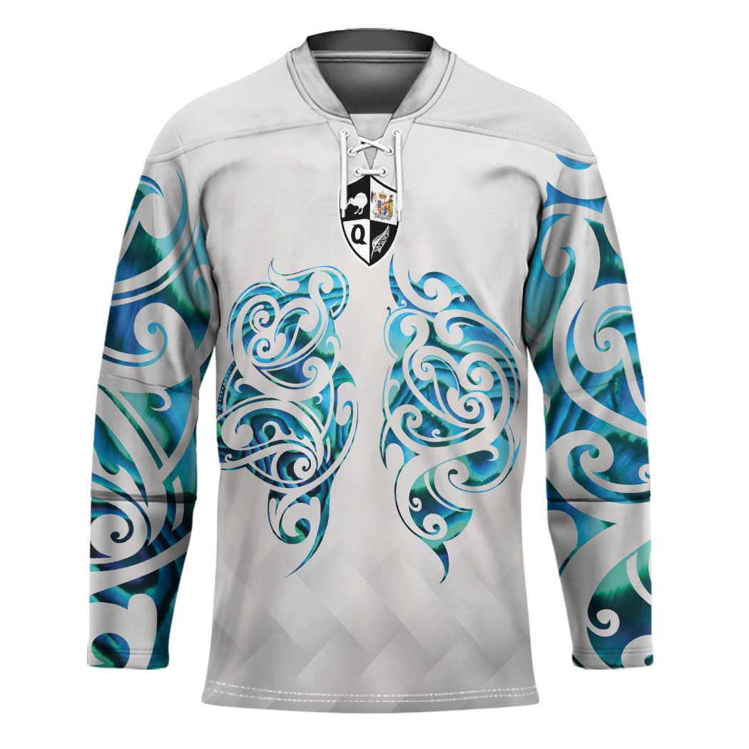 Queensland Maori Kiwi Personalised Hockey Jersey Ma Kakariki Papua Shell Maori Tribal Tattoo - Polynesian Pride