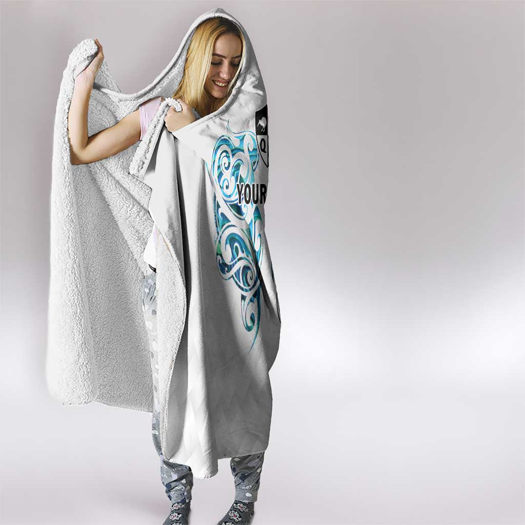 Queensland Maori Kiwi Personalised Hooded Blanket Ma Kakariki Papua Shell Maori Tribal Tattoo