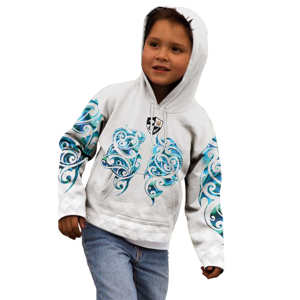Queensland Maori Kiwi Personalised Kid Hoodie Ma Kakariki Papua Shell Maori Tribal Tattoo LT9 - Polynesian Pride