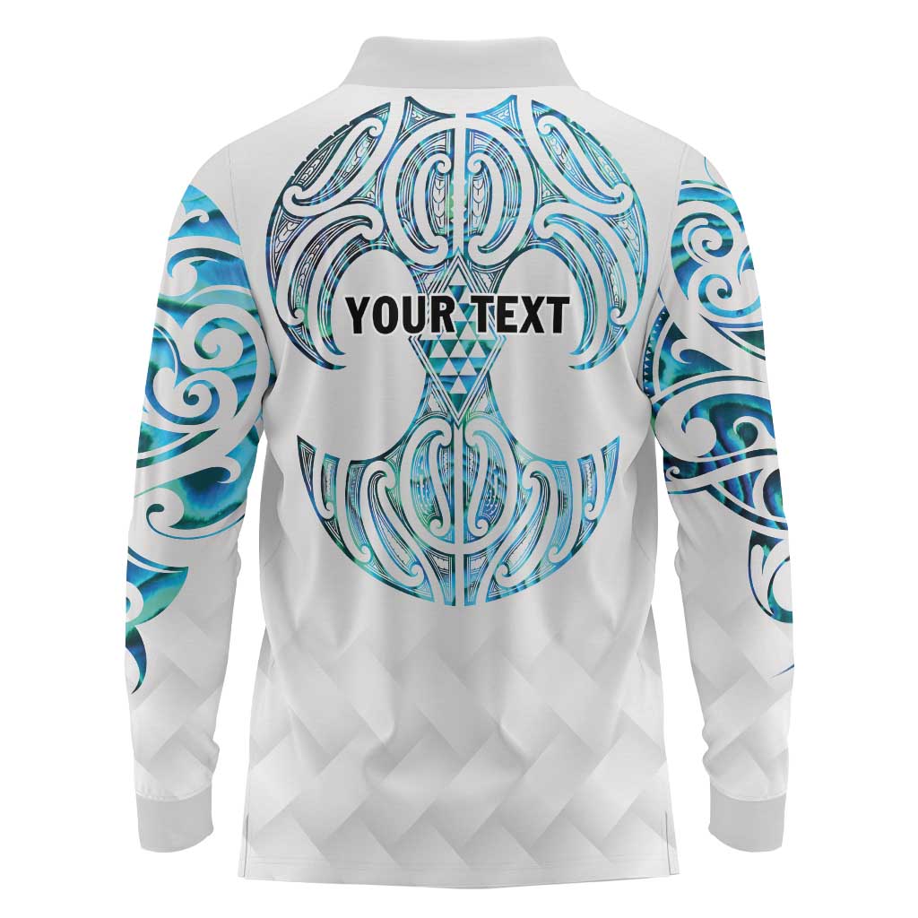 Queensland Maori Kiwi Personalised Long Sleeve Polo Shirt Ma Kakariki Papua Shell Maori Tribal Tattoo LT9 - Polynesian Pride