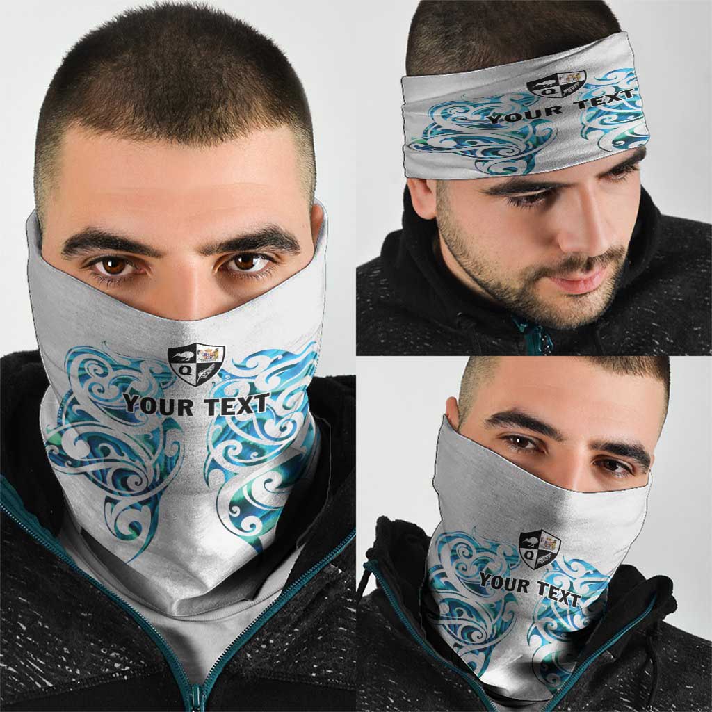Queensland Maori Kiwi Personalised Neck Gaiter Ma Kakariki Papua Shell Maori Tribal Tattoo - Polynesian Pride