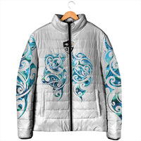 Queensland Maori Kiwi Personalised Padded Jacket Ma Kakariki Papua Shell Maori Tribal Tattoo - Polynesian Pride