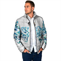 Queensland Maori Kiwi Personalised Padded Jacket Ma Kakariki Papua Shell Maori Tribal Tattoo - Polynesian Pride