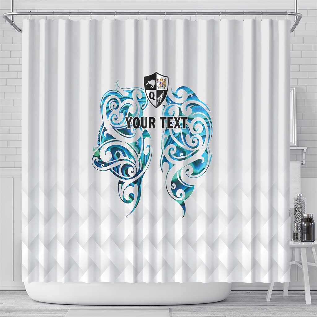 Queensland Maori Kiwi Personalised Shower Curtain Ma Kakariki Papua Shell Maori Tribal Tattoo LT9 - Polynesian Pride