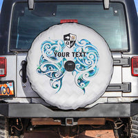 Queensland Maori Kiwi Personalised Spare Tire Cover Ma Kakariki Papua Shell Maori Tribal Tattoo LT9 White - Polynesian Pride