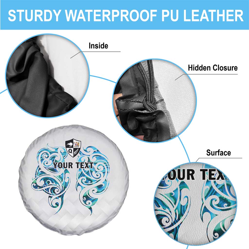 Queensland Maori Kiwi Personalised Spare Tire Cover Ma Kakariki Papua Shell Maori Tribal Tattoo LT9 - Polynesian Pride