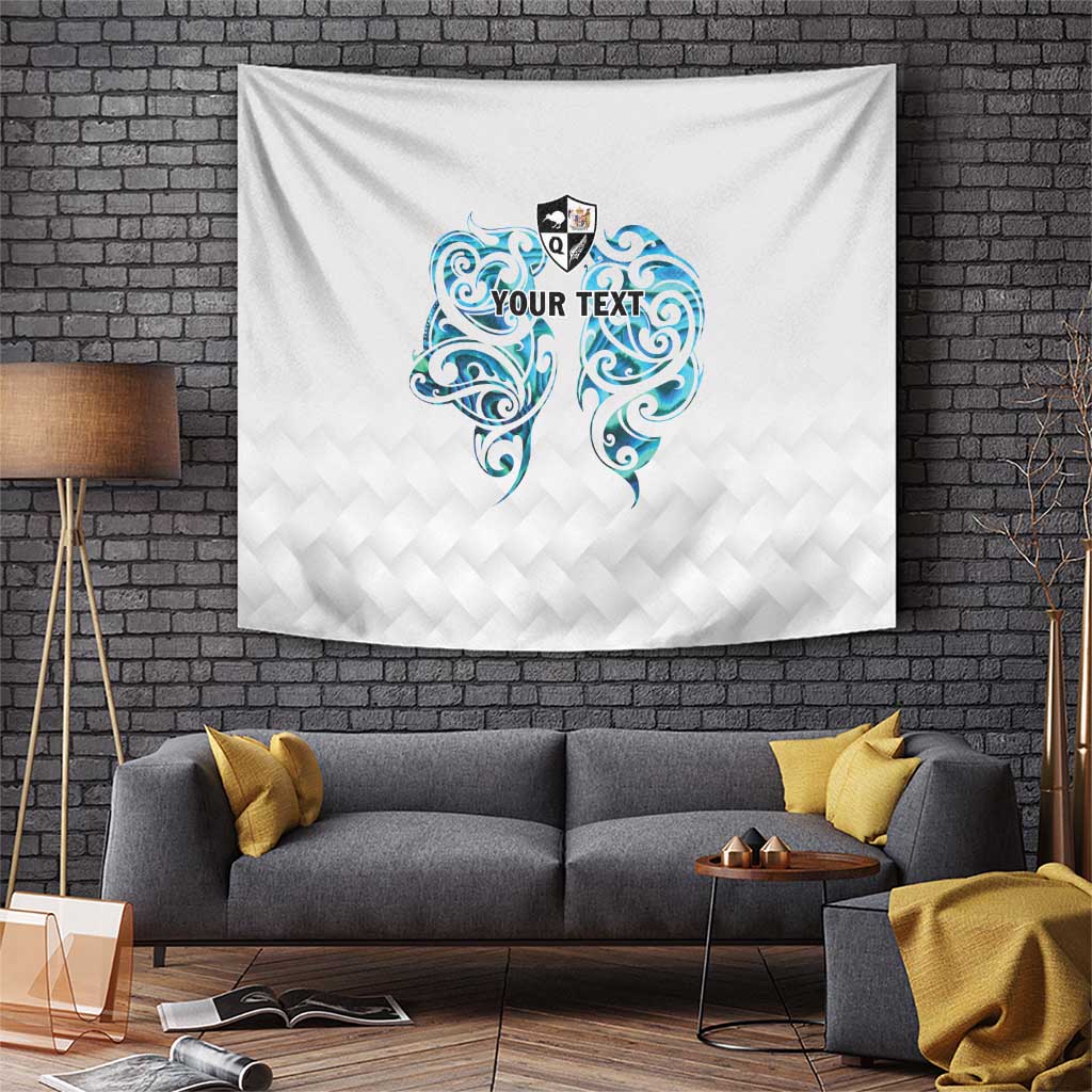 Queensland Maori Kiwi Personalised Tapestry Ma Kakariki Papua Shell Maori Tribal Tattoo LT9 White - Polynesian Pride