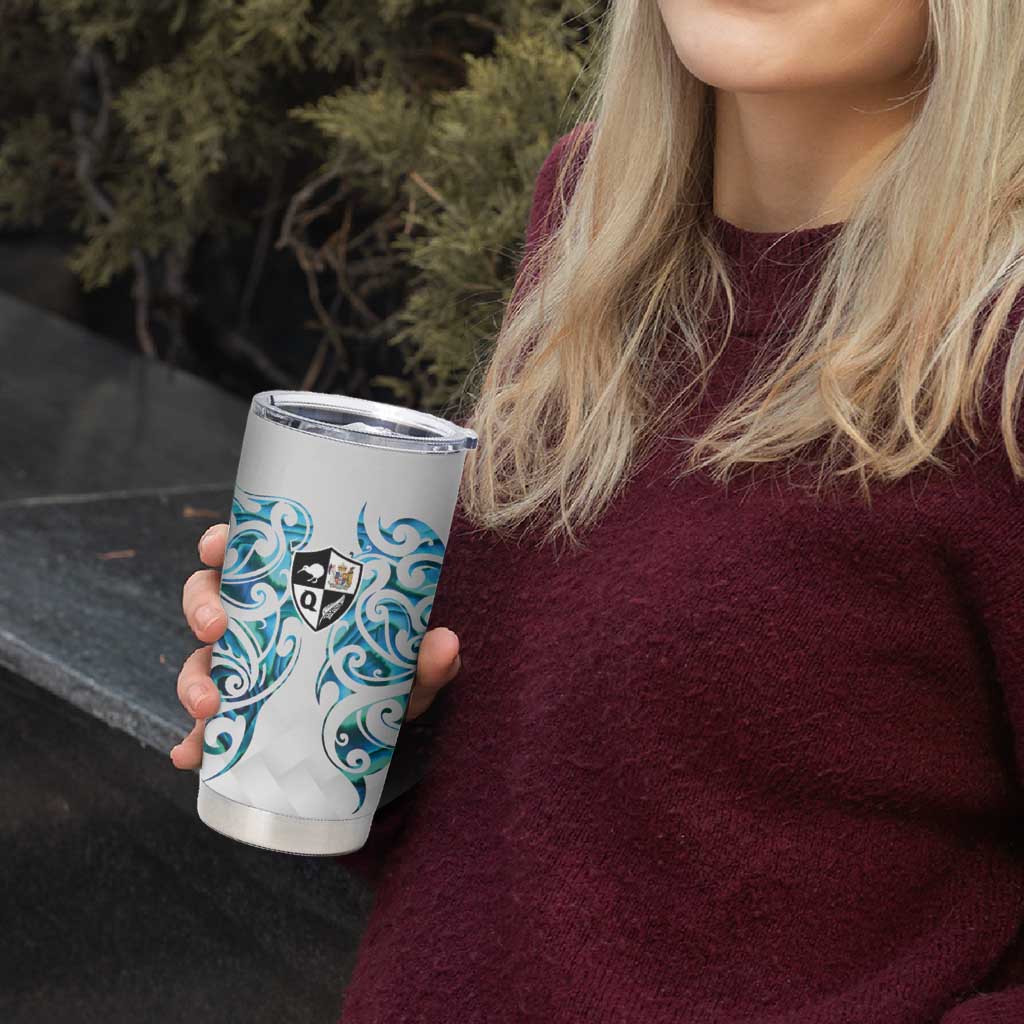 Queensland Maori Kiwi Personalised Tumbler Cup Ma Kakariki Papua Shell Maori Tribal Tattoo