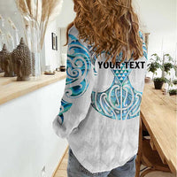 Queensland Maori Kiwi Personalised Women Casual Shirt Ma Kakariki Papua Shell Maori Tribal Tattoo LT9 - Polynesian Pride