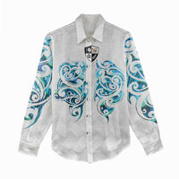 Queensland Maori Kiwi Personalised Women Casual Shirt Ma Kakariki Papua Shell Maori Tribal Tattoo LT9 - Polynesian Pride