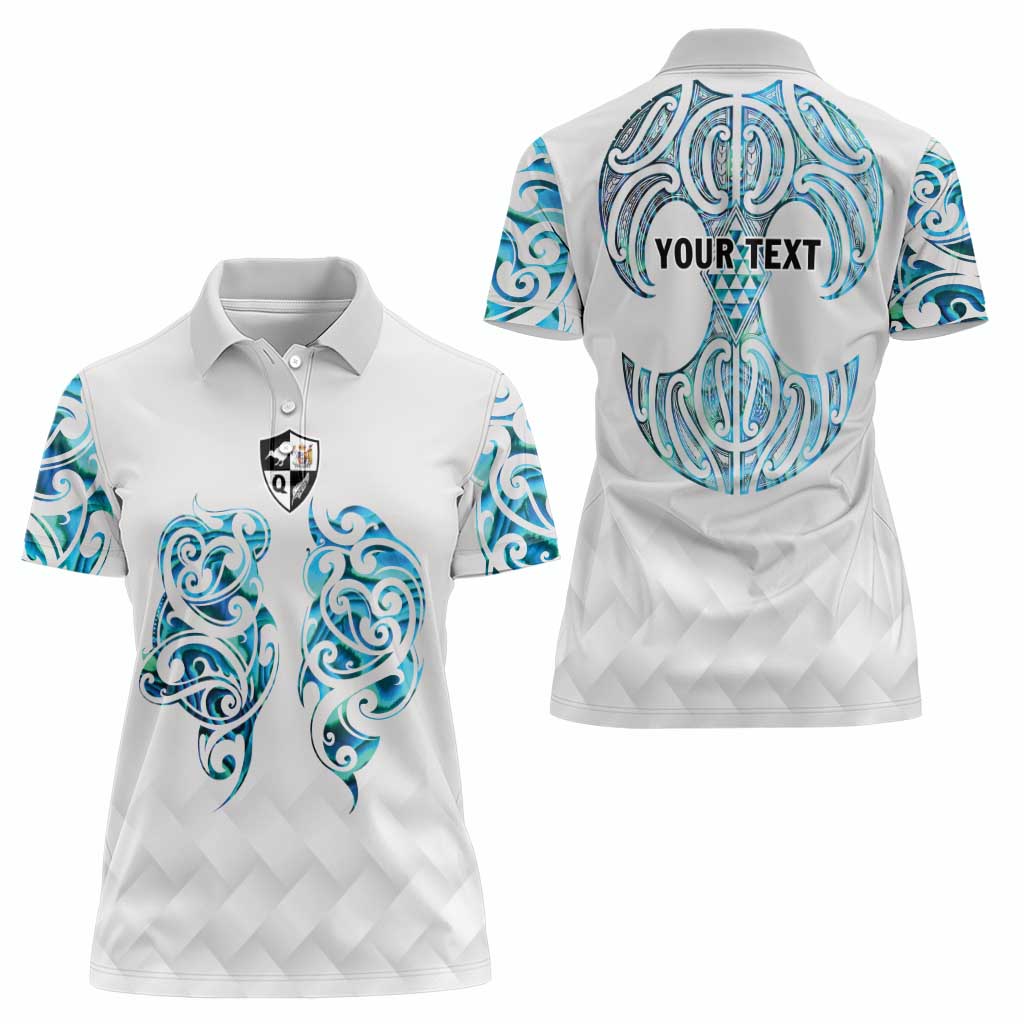Queensland Maori Kiwi Personalised Women Polo Shirt Ma Kakariki Papua Shell Maori Tribal Tattoo LT9 - Polynesian Pride