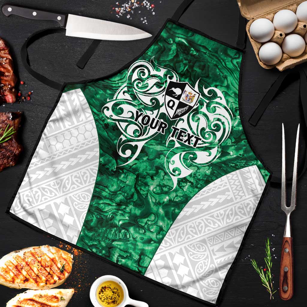 Queensland Maori Kiwi Personalised Apron Kikirangi Papua Shell Maori Tribal Tattoo LT9 Green - Polynesian Pride
