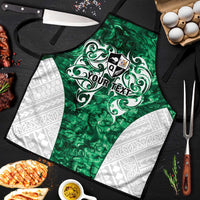Queensland Maori Kiwi Personalised Apron Kikirangi Papua Shell Maori Tribal Tattoo LT9 Green - Polynesian Pride